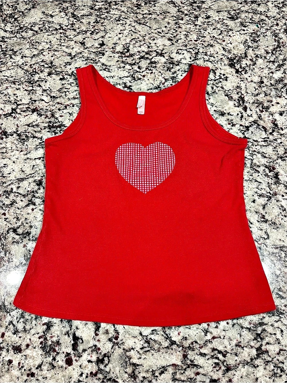Victoria's Secret Red Heart Tank Top Size Large Valentines Edition